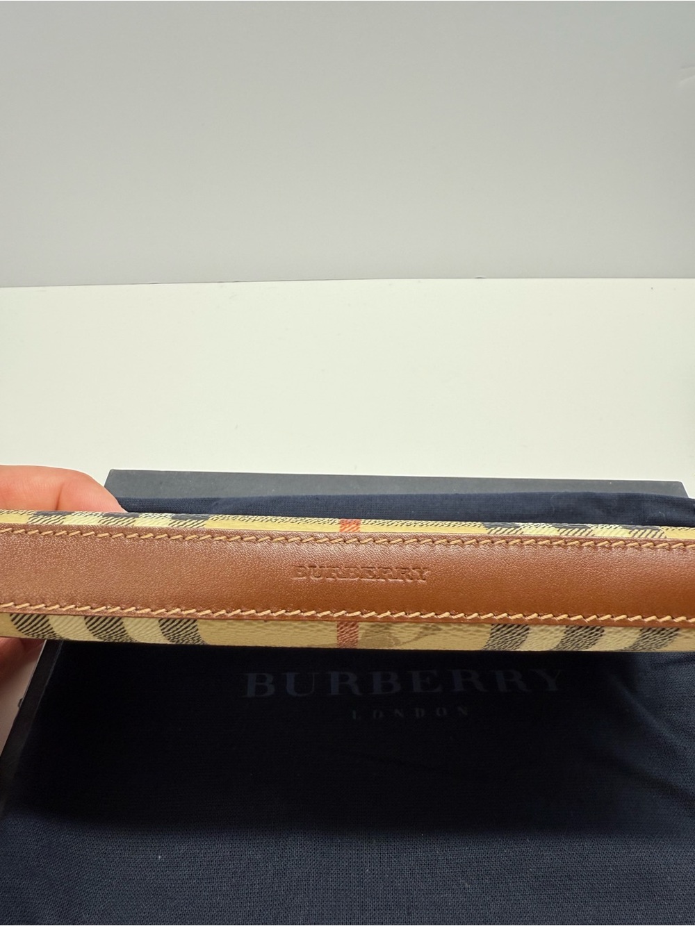 Burberry Check Zip Wallet in Beige and Brown - Picture 9 of 11